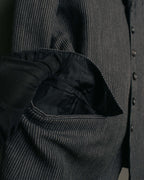 "COMME des GARÇONS HOMME" 10SS Vintage multi-button hickory stripe linen wool jacket