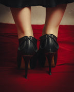 -SPECIAL- “Christian Dior” 00’s Ornate metal heel lace-up ankle boots