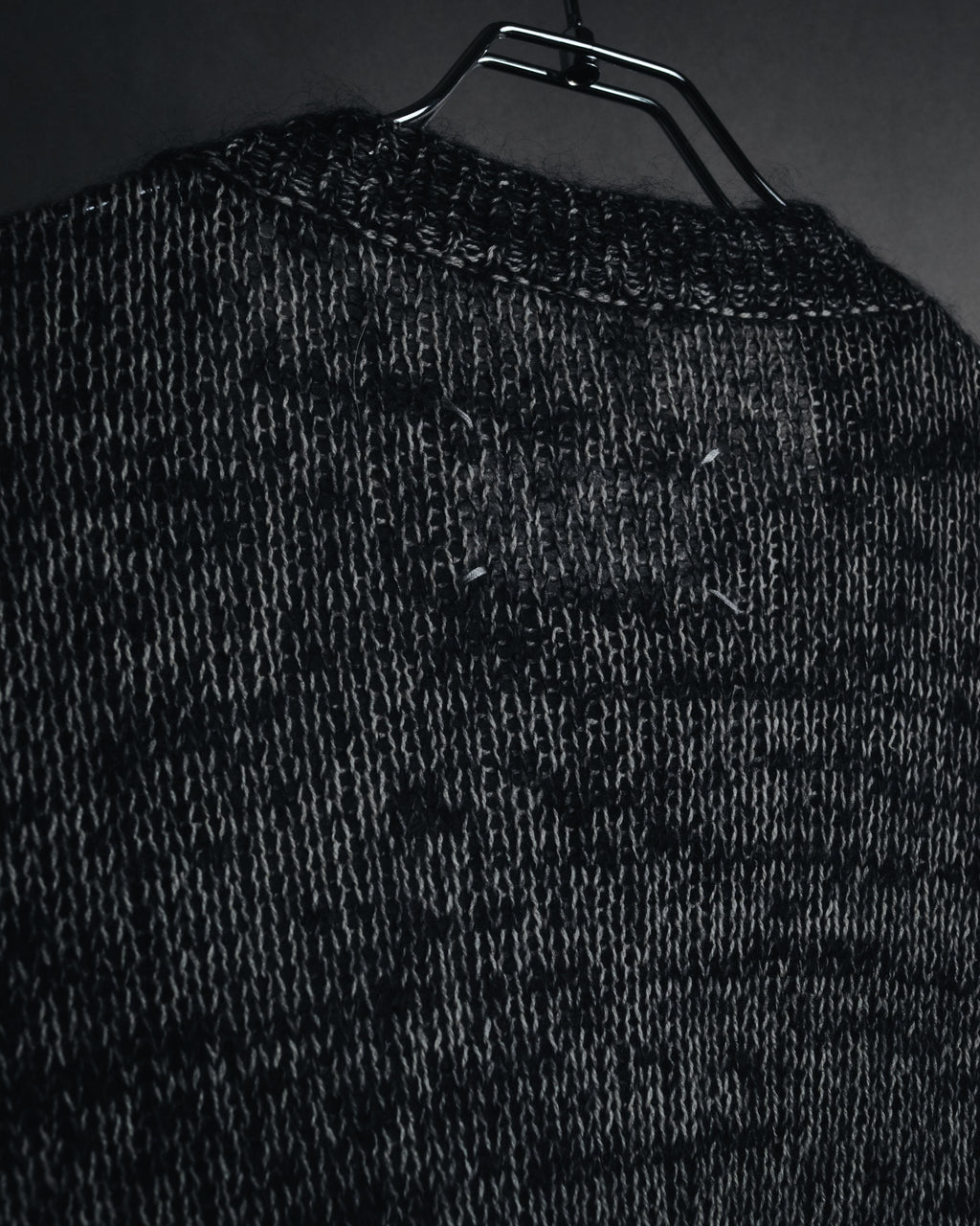 "Maison Martin Margiela" 2011AW deconstructed melange mohair wool cardigan