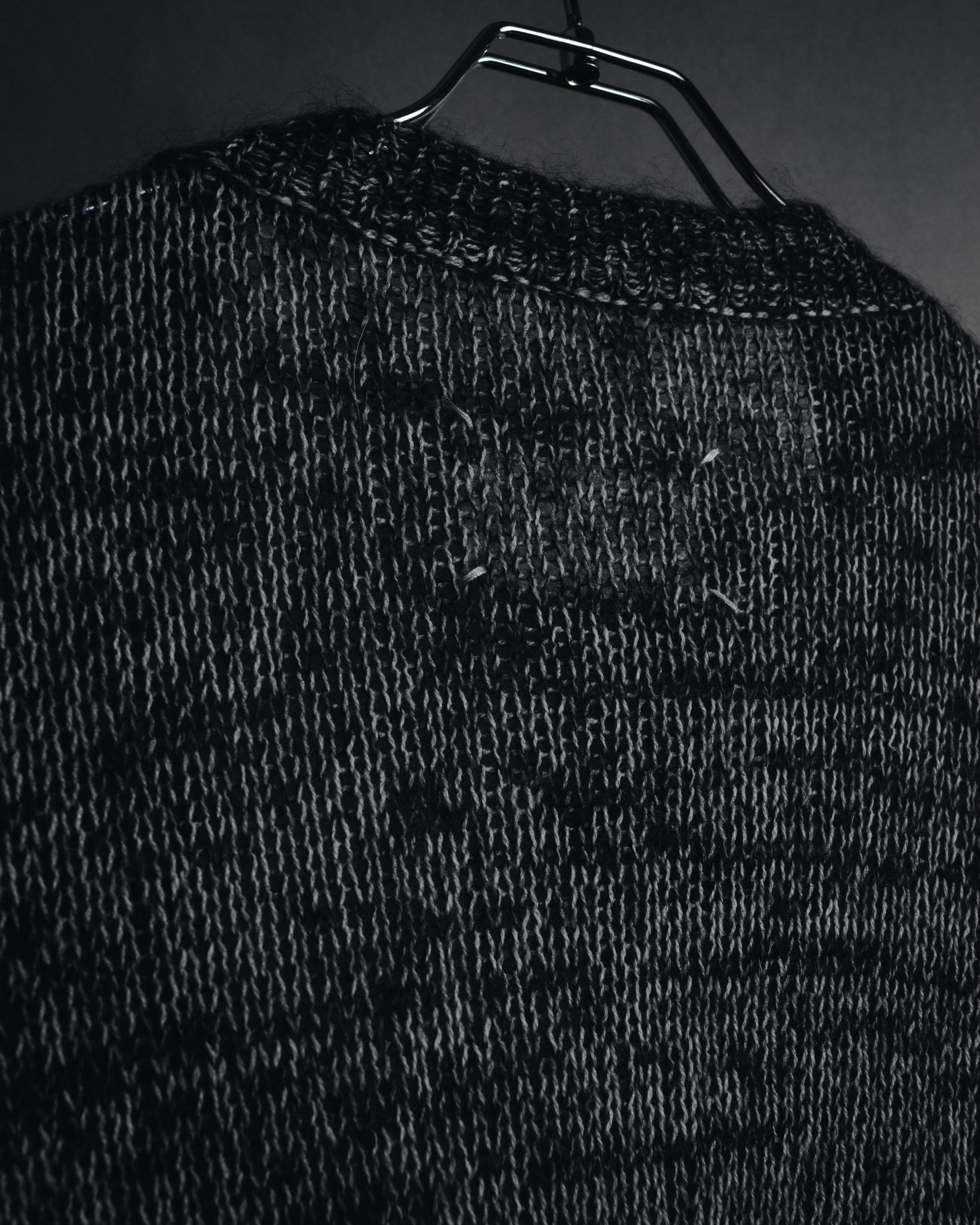 "Maison Martin Margiela" 2011AW deconstructed melange mohair wool cardigan