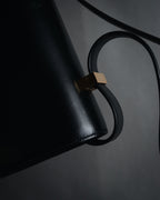 –SPECIAL– "HERMES" 90’s Box calf ring-lock accordion shoulder bag