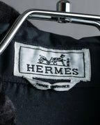 "HERMES" Tone-on-tone shadow check shirt