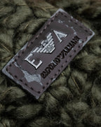 "EMPORIO ARMANI" Low gauge cable knit fringe design muffler