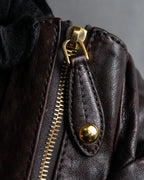 "MIU MIU" Tuck pleat design leather hand bag