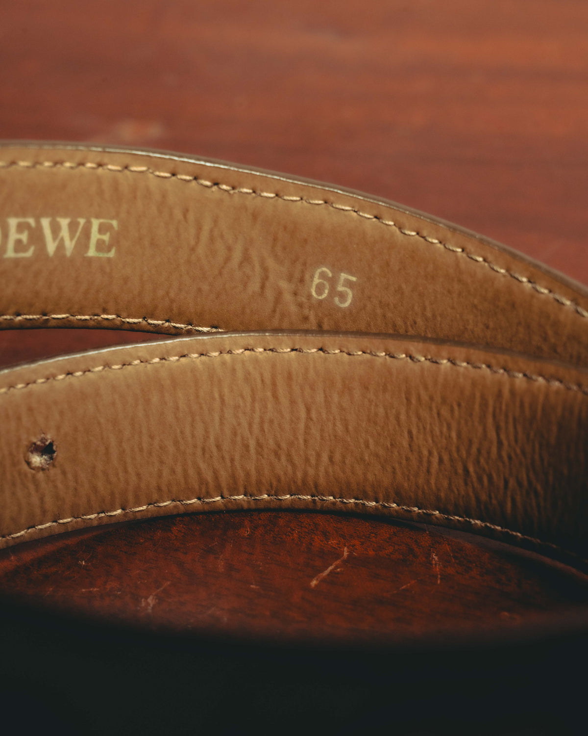 -SPECIAL- “LOEWE” 80’s-90’s Crocodile pattern anagram leather belt