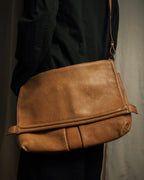 "MAISON MARGIELA" 12SS over flap design leather shoulder bag