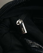 "Salvatore Ferragamo" 00's Vintage crushed patent leather braided handle hobo bag