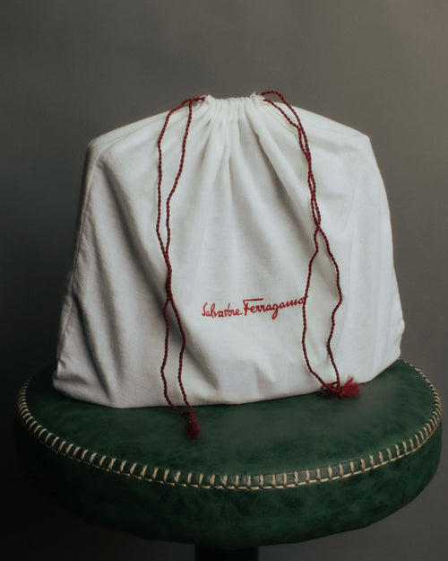“CELINE” 90’s-00’s Burgundy leather ring handle tote bag