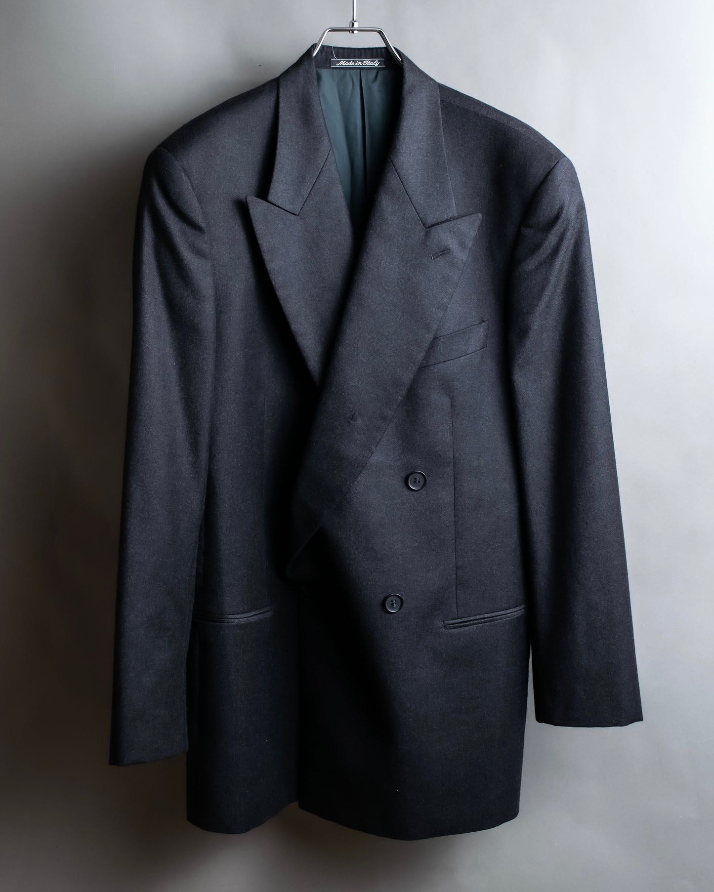 "GIORGIO ARMANI" Oversized peak lapel double breasted tailored jacket