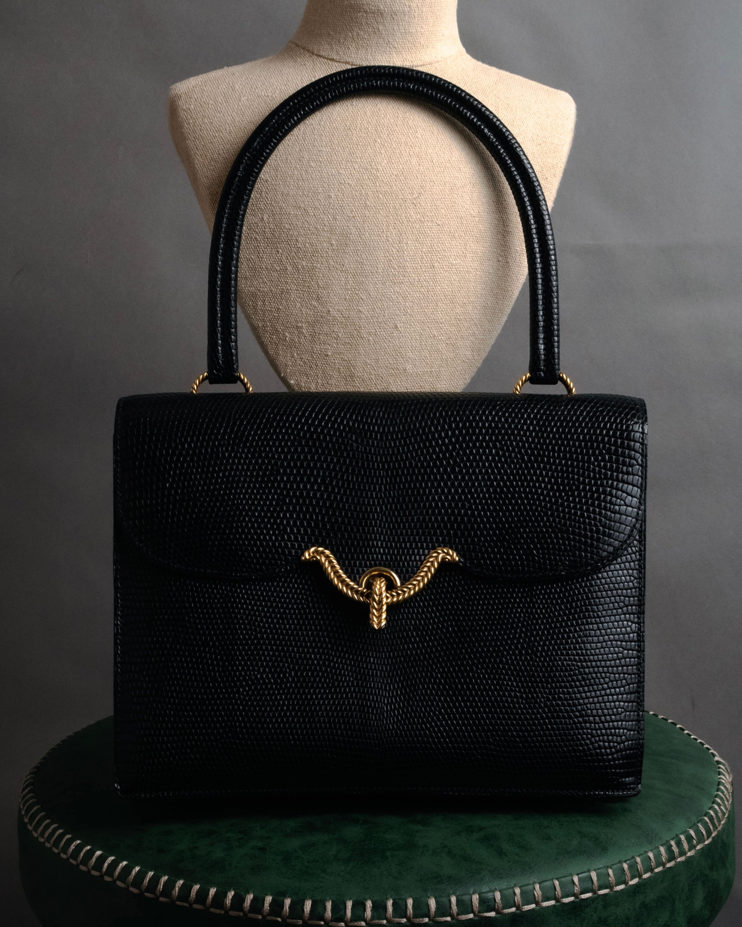 –SPECIAL– “HERMES” 1960’s-1970’s Lizard leather Vasco handbag