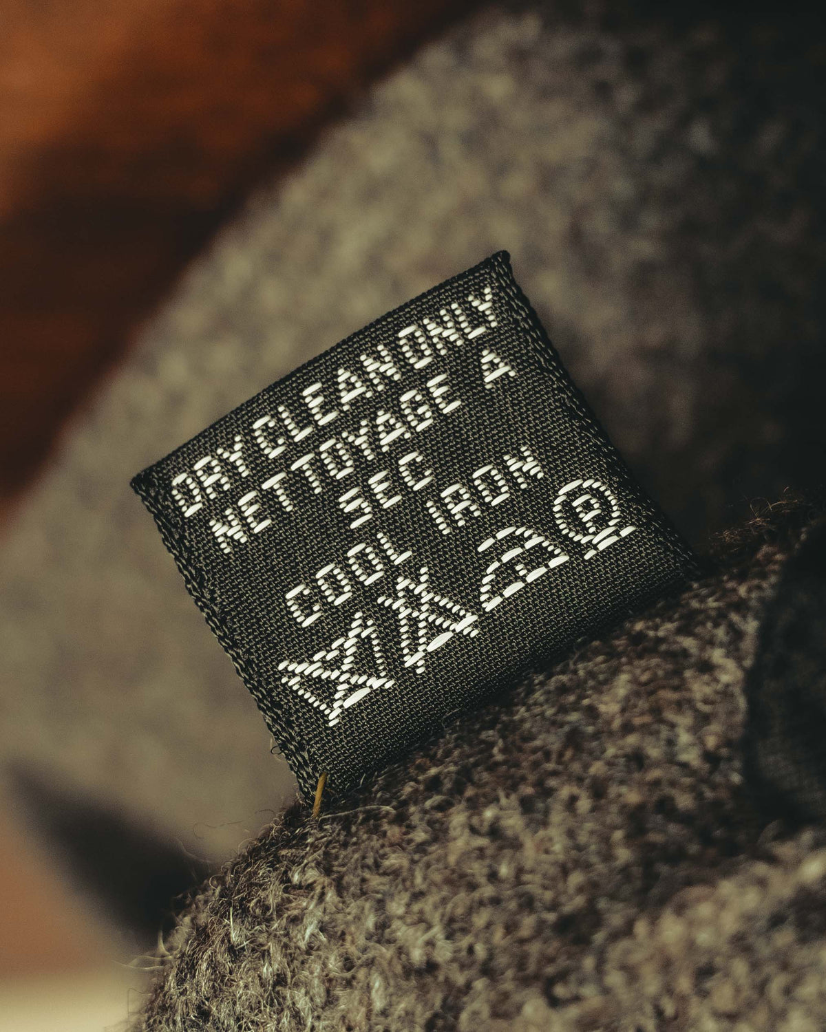 -SPECIAL- "Yves Saint Laurent" 90's-00's Charcoal grey wool textured knit tie