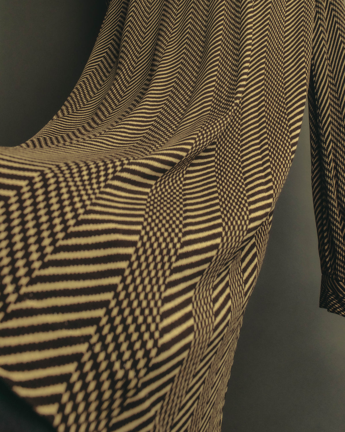 “CELINE” 90’s-00’s Chevron patterned long shirt dress