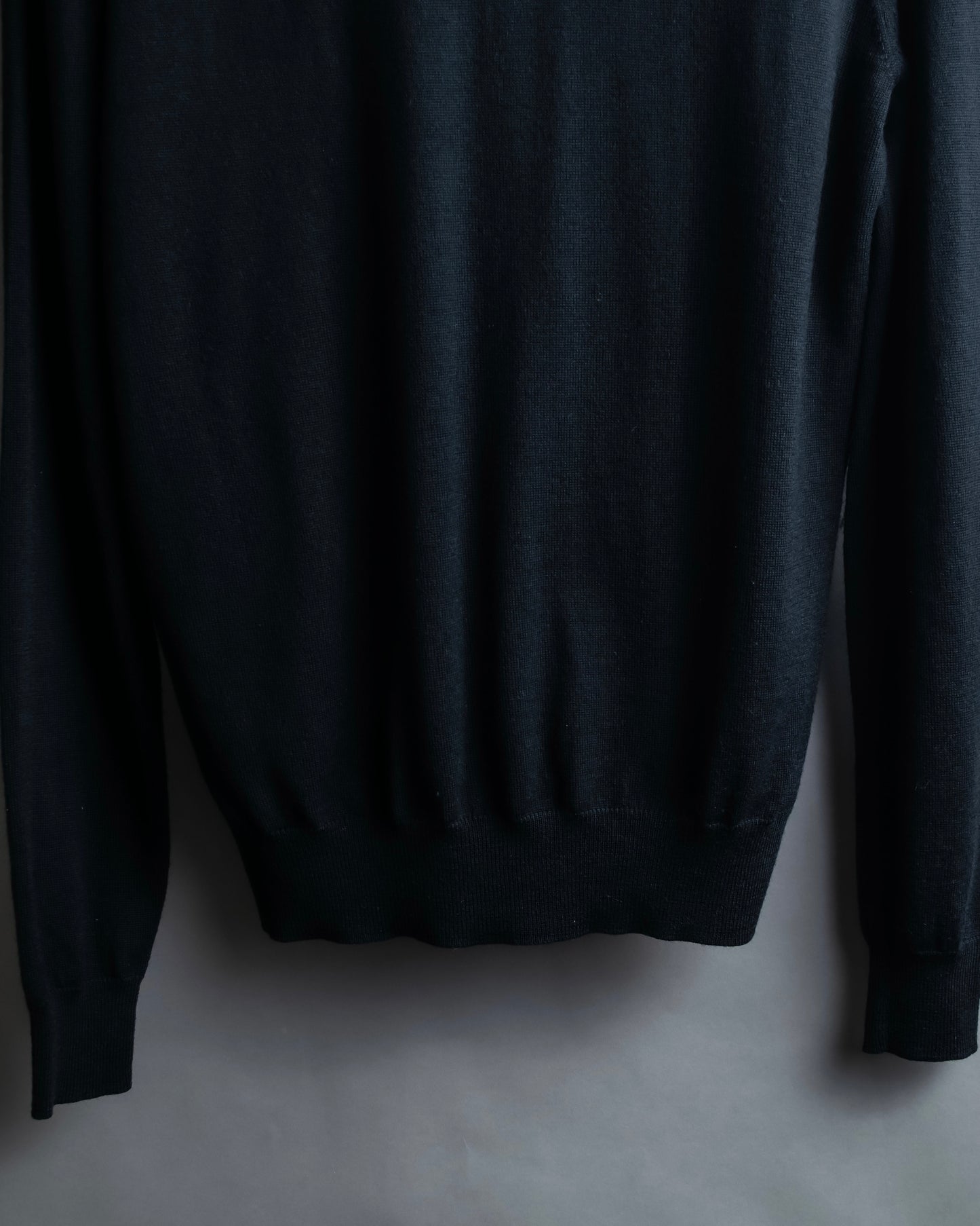 "PRADA" V-neck relaxed wool high gauge knit pullover