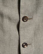 HERMES/ Pure Linen Oversized Single Breasted Tailored Jacket Beige