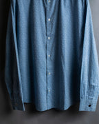 "HERMES" Saxe blue jacquard cotton shirt