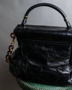 "DOLCE &amp; GABBANA" Gold chain two-way leather bag