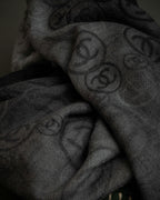 "CHANEL" Logo engraved design cashmere super large stole