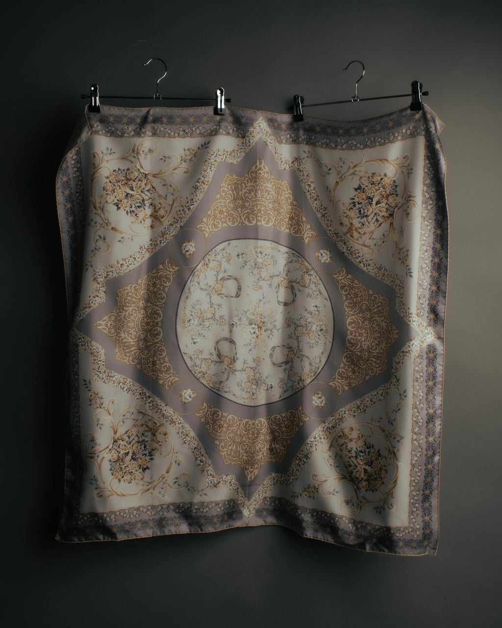 "Christian Dior" 80's-90's Elegant floral silk scarf