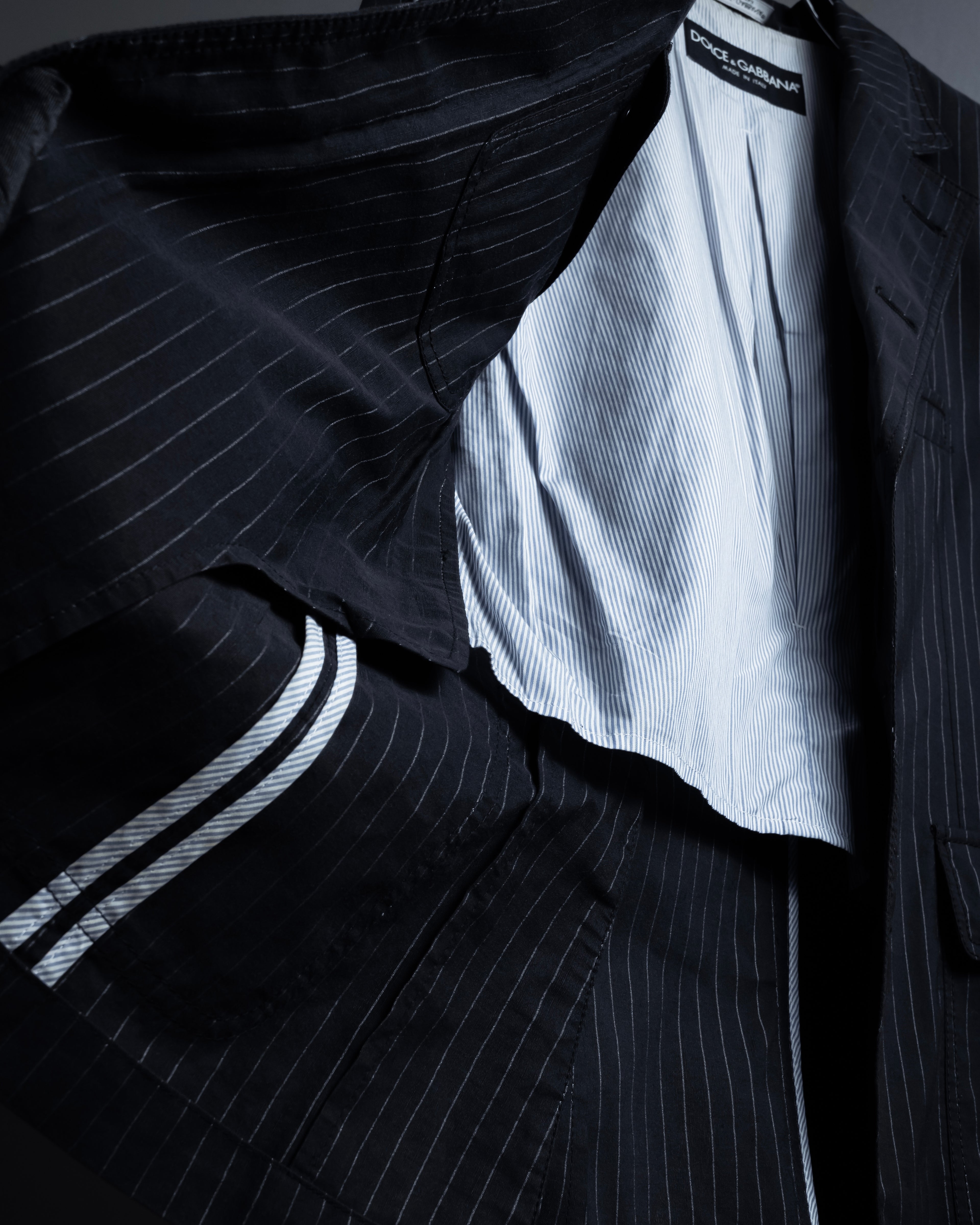 "Dolce & Gabbana" Collar switching design pinstripe pattern tailored jacket