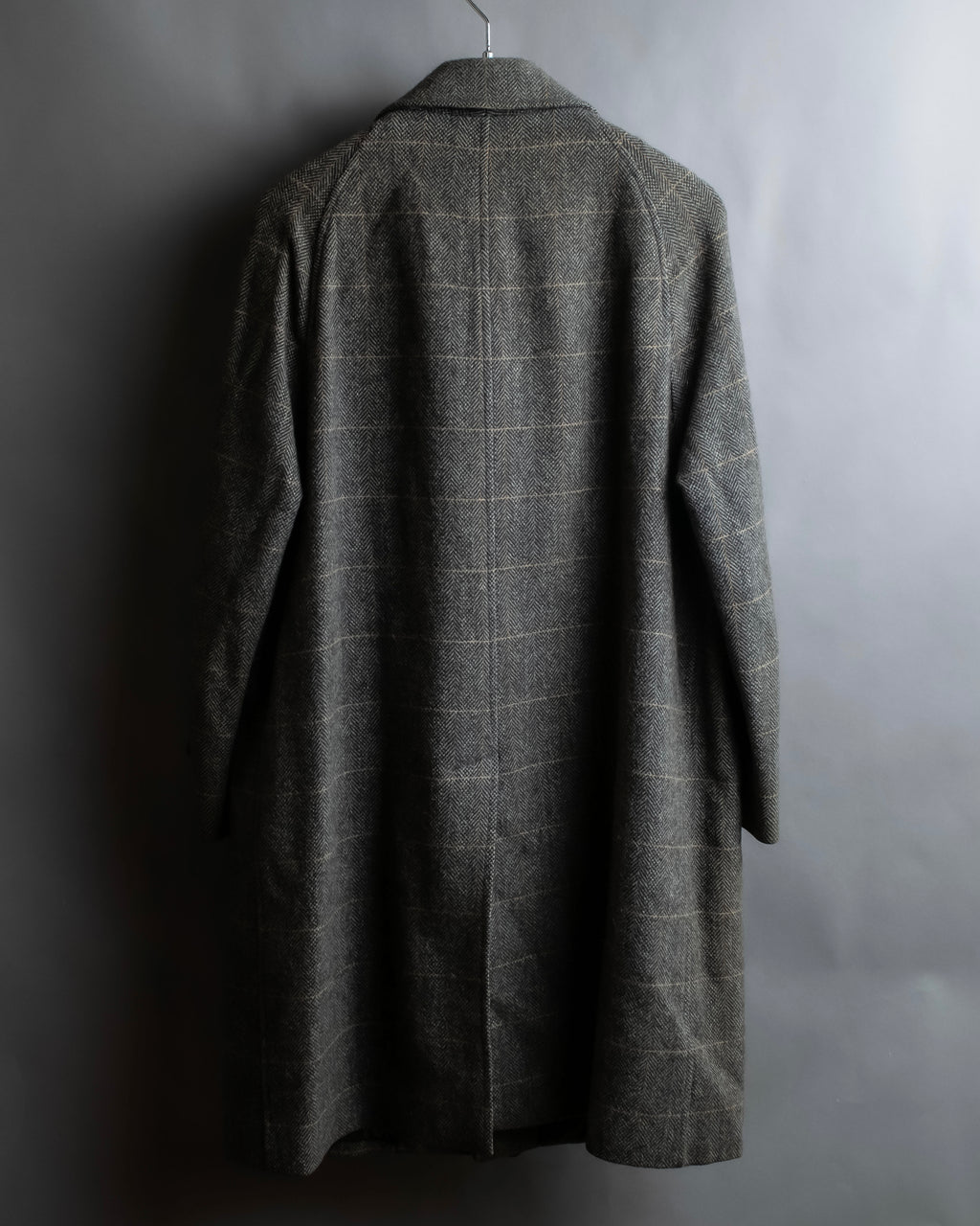"BURBERRYS" Fine check pattern herringbone coat