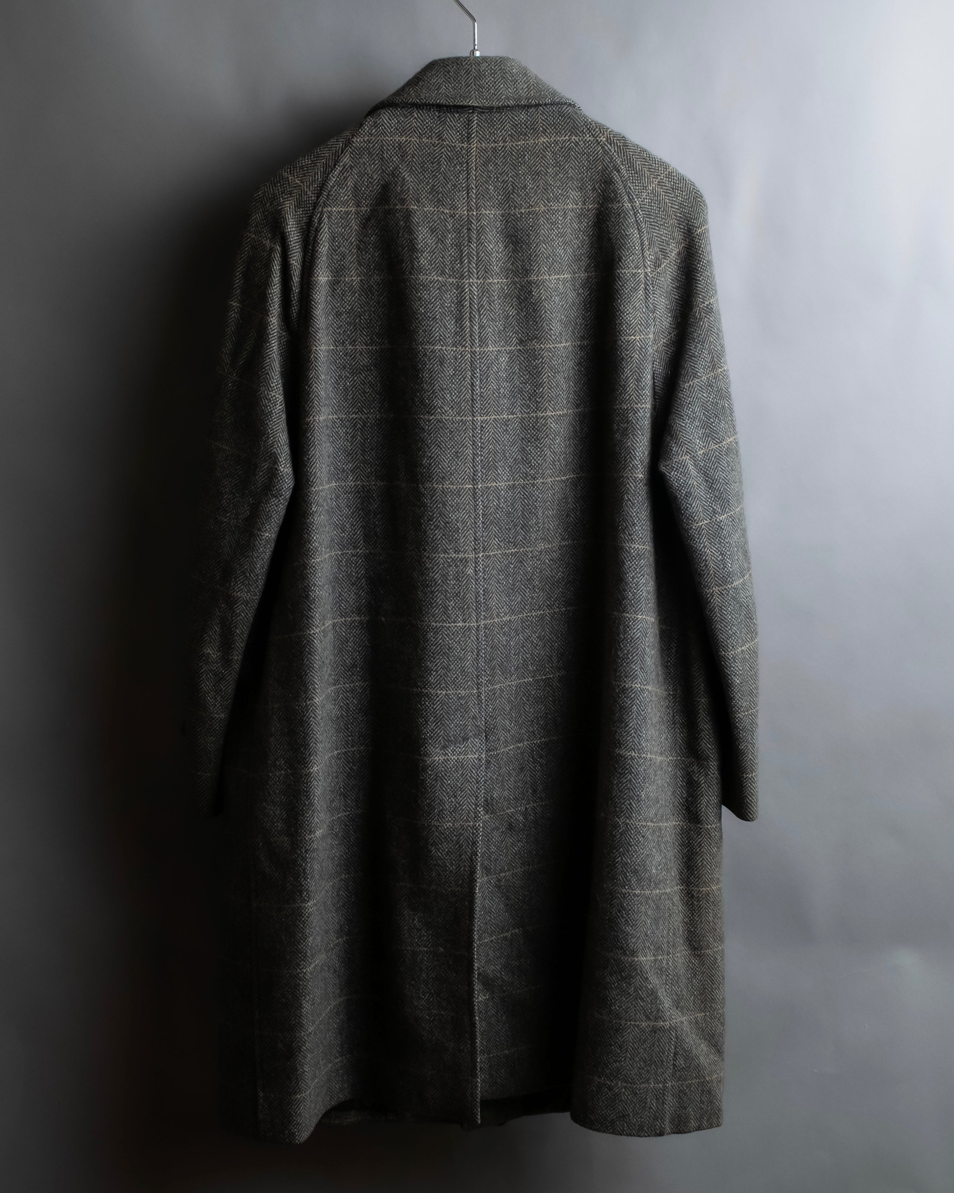 "BURBERRYS" Fine check pattern herringbone coat