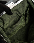 "Salvatore Ferragamo" Draping design lace-up detail leather bag