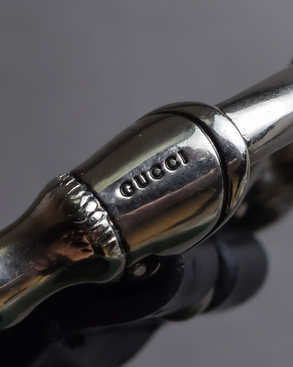 "GUCCI" Bamboo buckle motif leather belt