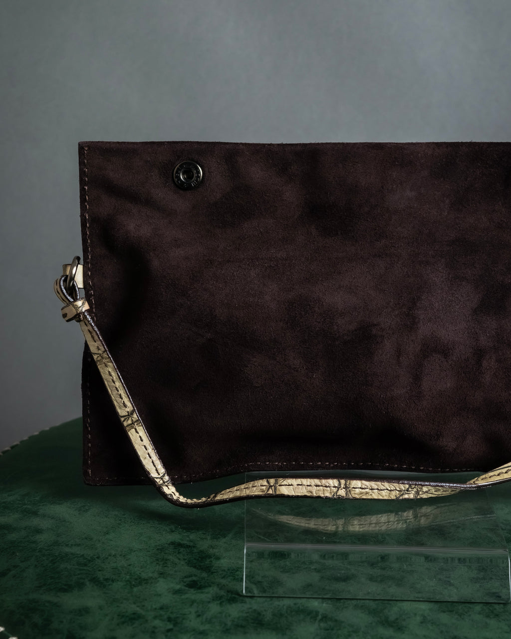 "MIU MIU" Belt strap design embossed leather hand bag