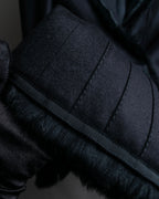 "Alexandar McQueen" Fur trimmed design shaped tailored jacket