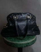 "YVES SAINT LAURENT" Gold parts design Muse toe leather bag