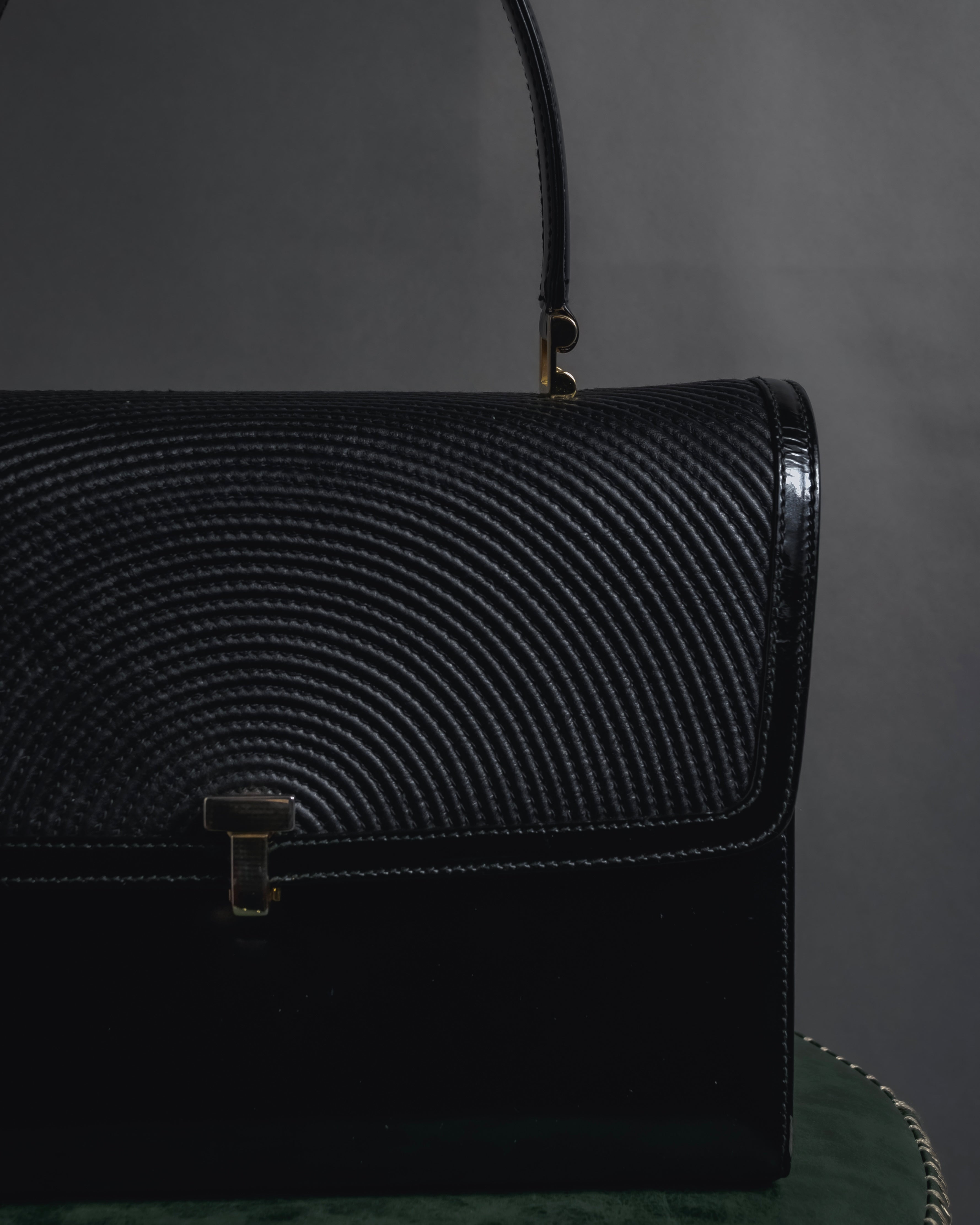 "Tiffany & Co." 80’s-90’s Structured ribbed leather top-handle bag