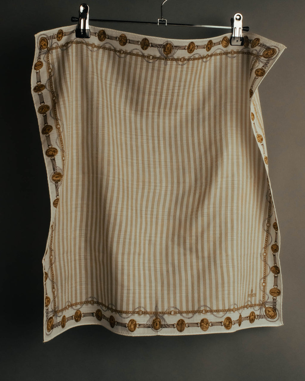“FENDI” Late 80’s-90’s chain motif gauze scarf