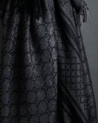 "GUCCI" GG pattern glitter blend woven large stole