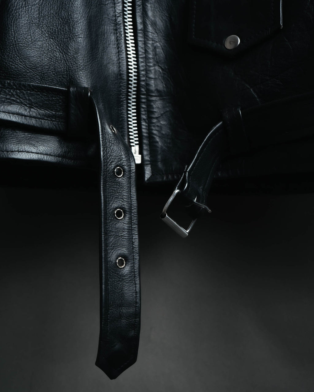 -MOOD MILLÉSIMES- 80’s-90’s heavy-grain double riders jacket