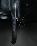 -MOOD MILLÉSIMES- 80’s-90’s heavy-grain double riders jacket