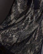 "VALENTINO" Lace layered ribbon design sleeveless dress