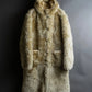 "DIESEL" Double zipper hooded long fur coat