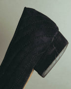 "LOEWE" 80's-00's Black suede loafer pumps