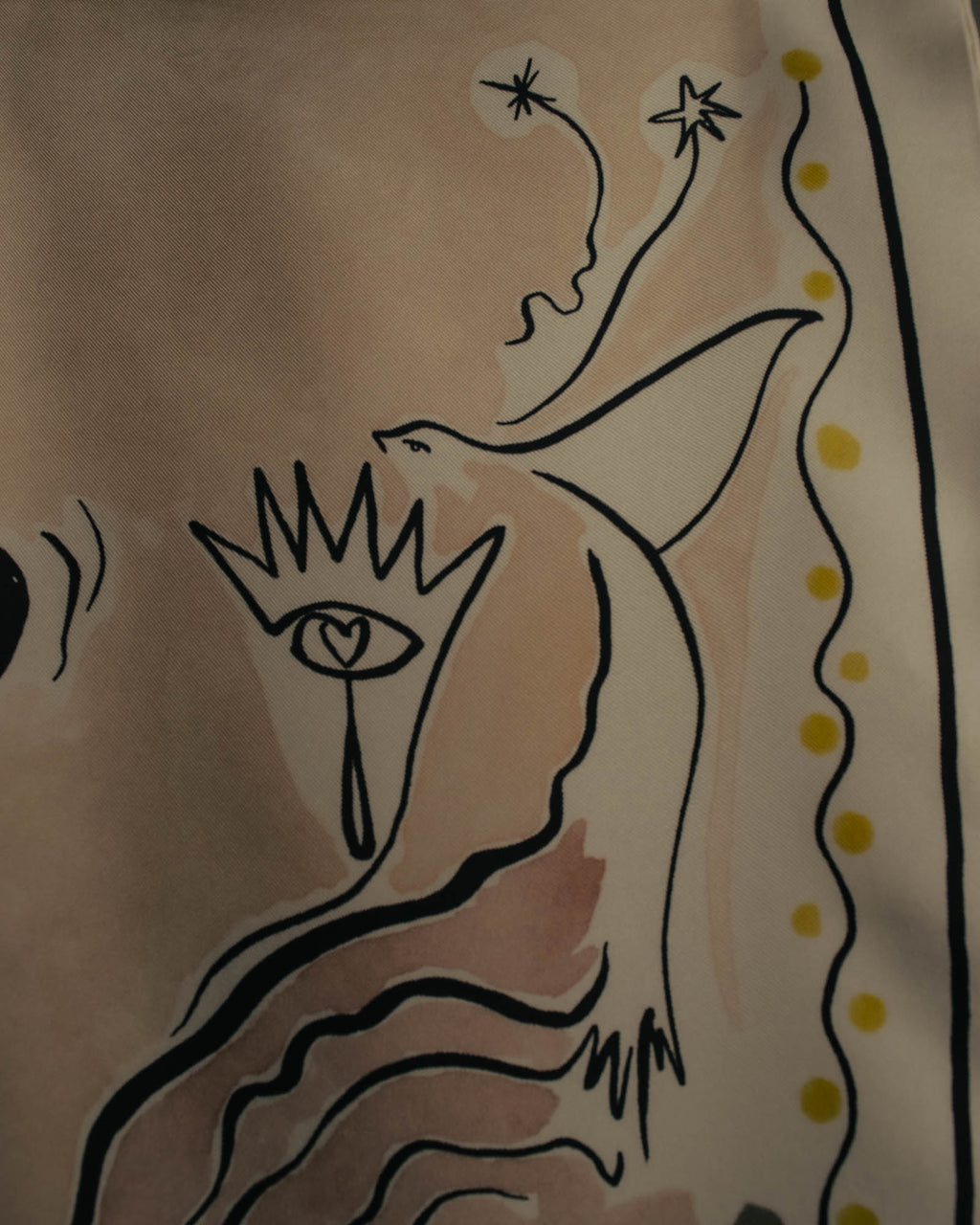 "Christian Dior" 2010's Modern surrealist trump print silk scarf