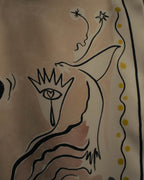 "Christian Dior" 2010's Modern surrealist trump print silk scarf