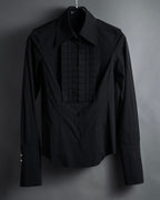 “BURBERRY” Tuxedo bib detail dress shirt