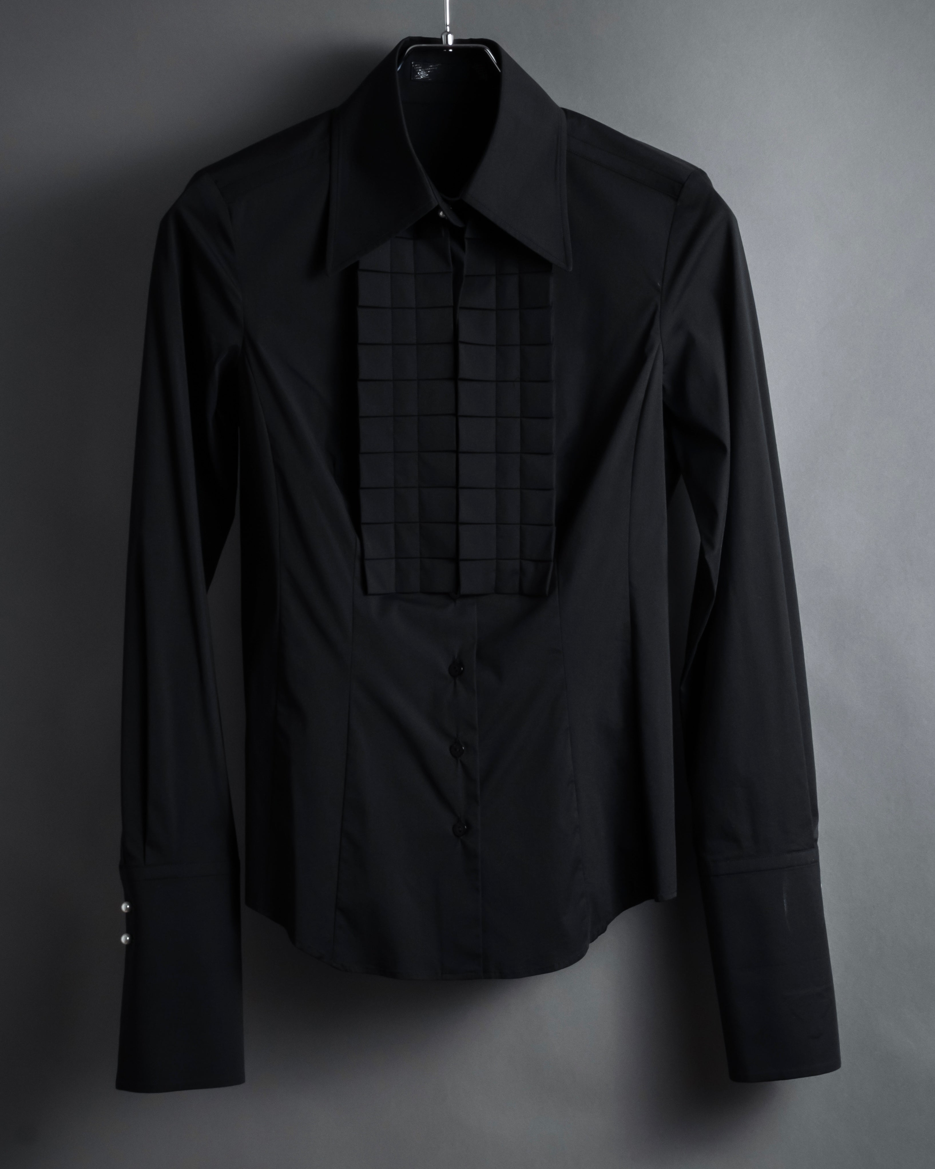 “BURBERRY” Tuxedo bib detail dress shirt