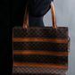 "CELINE" Macadam Pattern Three Line Handbag