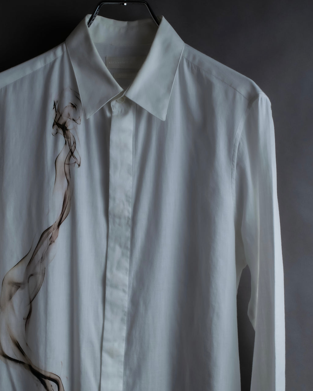 "Alexandar McQueen" Smoke art print cotton oversized shirt