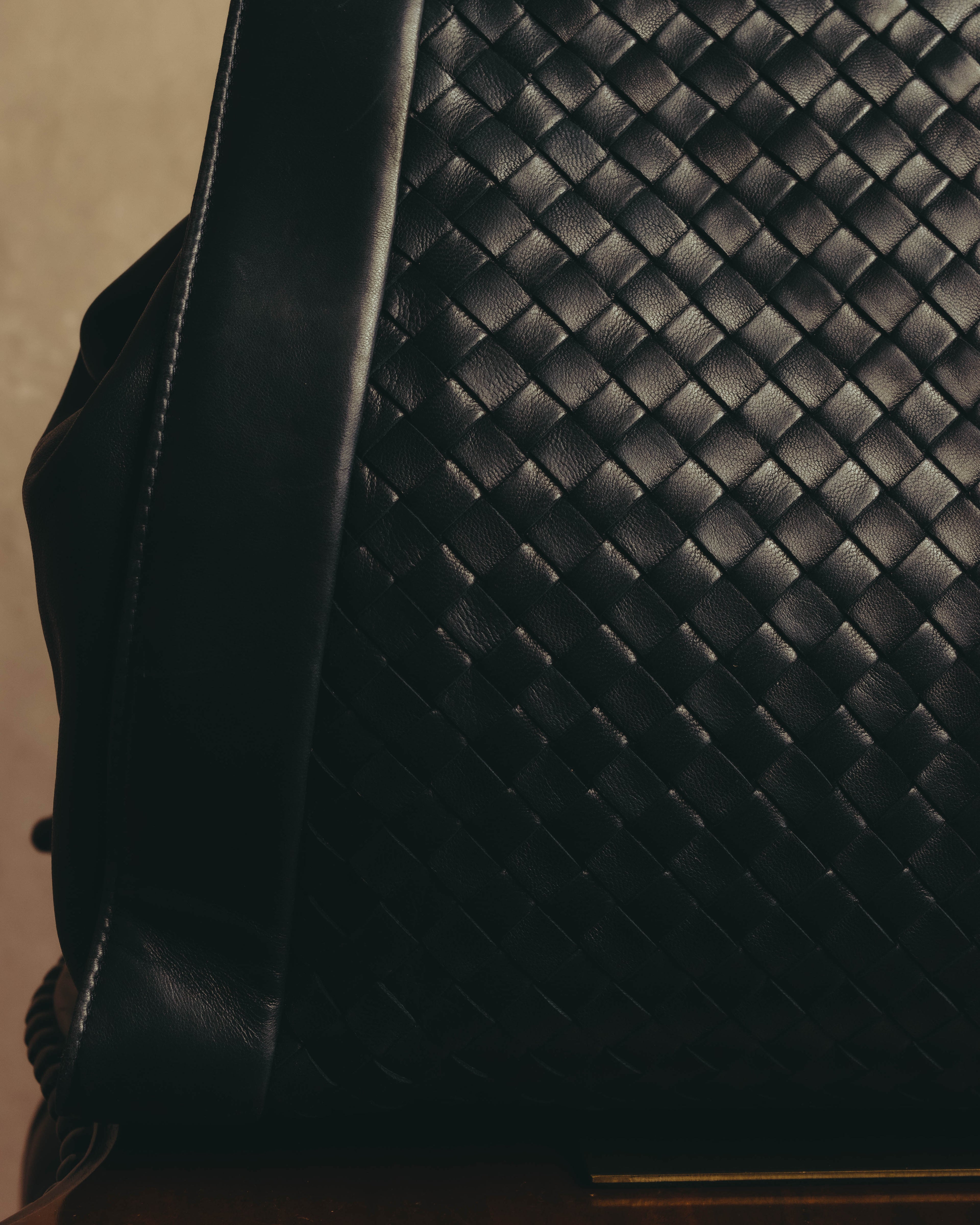 -SPECIAL- “Bottega Veneta” 00’s intrecciato braided handle oversized leather tote bag