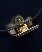 "LOEWE" Anagram logo engraved bicolor leather square bag