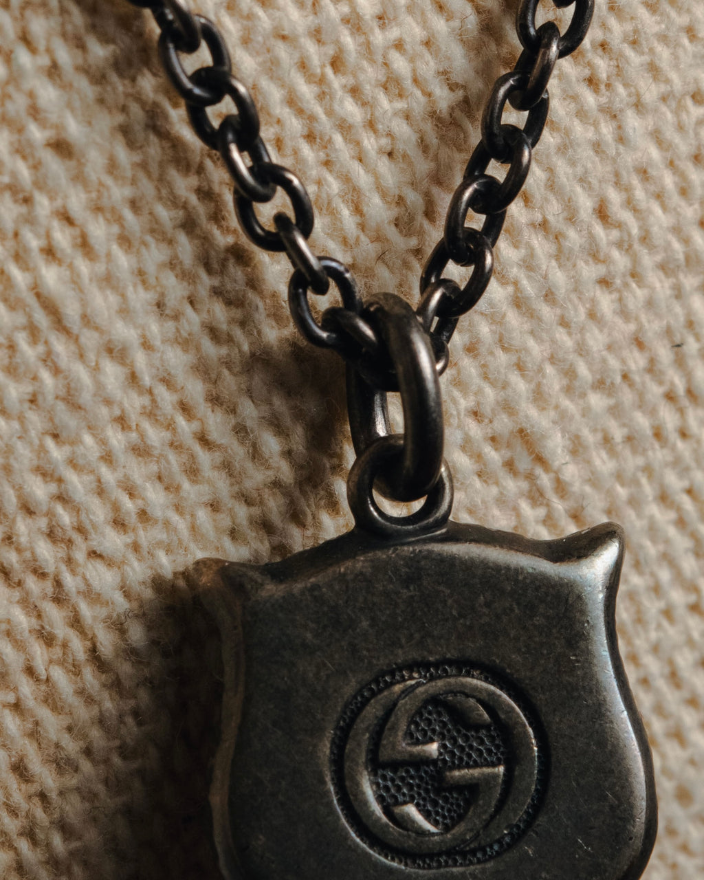 "GUCC" 2016-21 年龄纯银老虎头吊坠项链