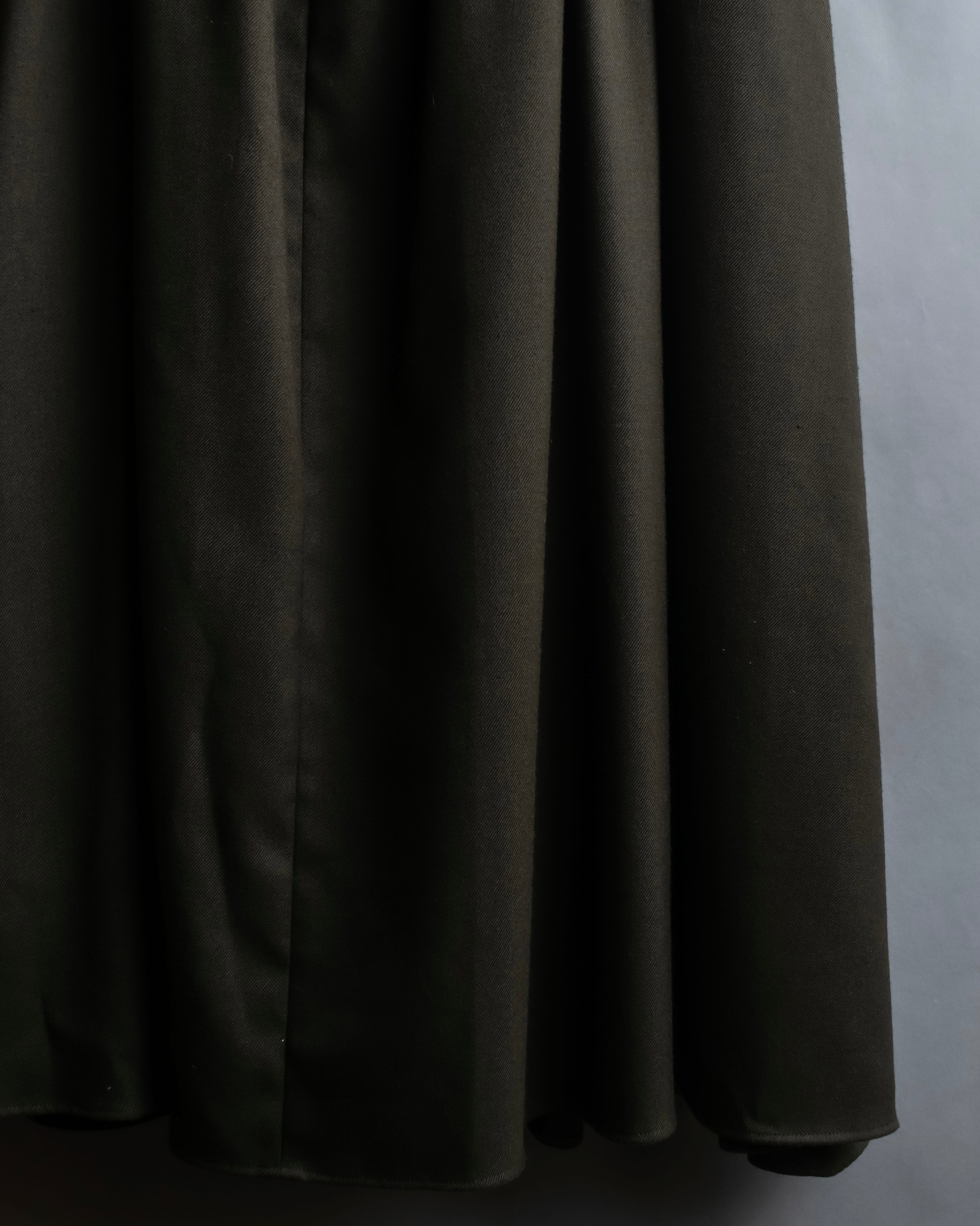 "SUPPORT SURFACE" Belted gather design flare long skirt