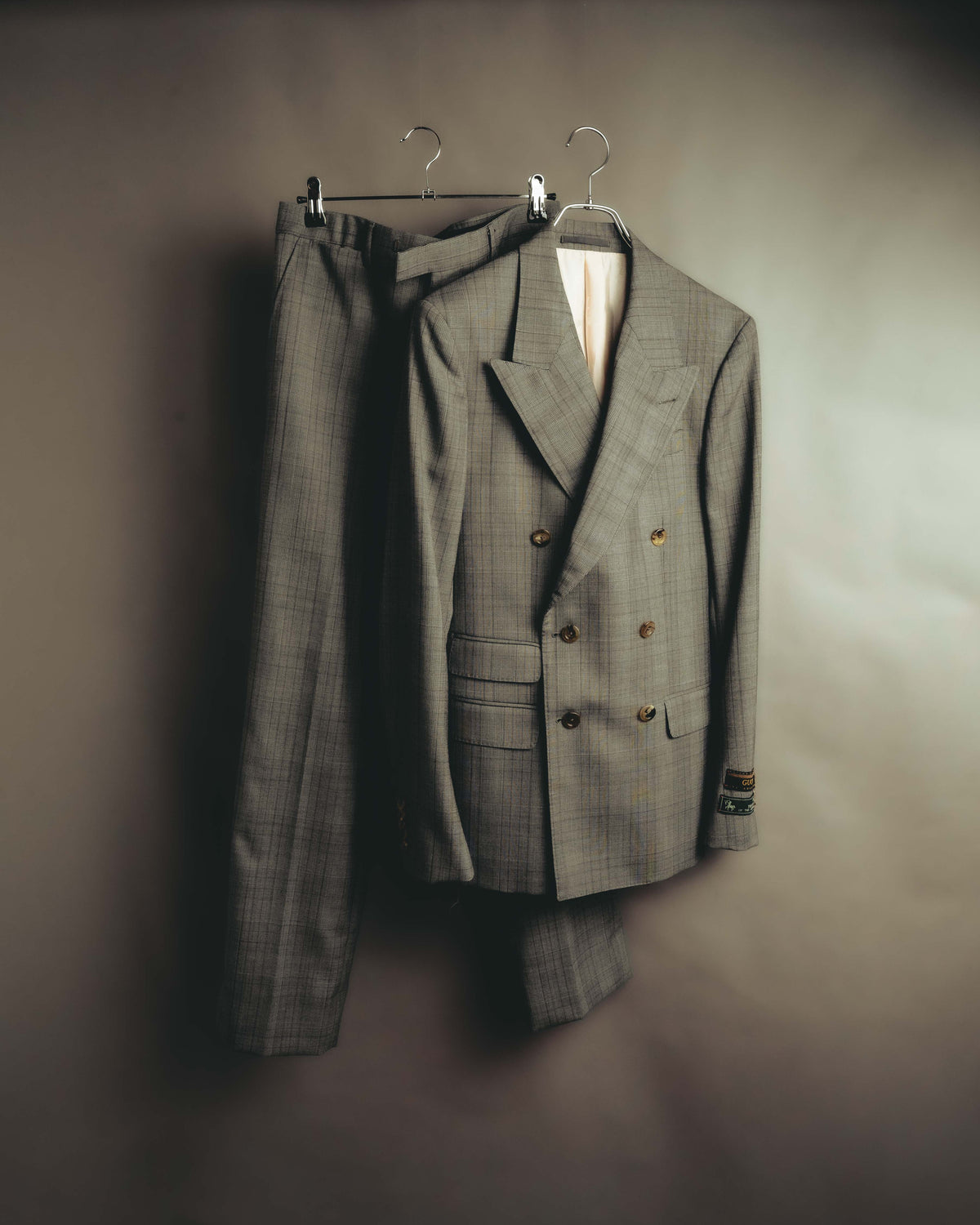 -SPECIAL- “GUCCI” 2019-2021 Glen check double-breasted wool suit