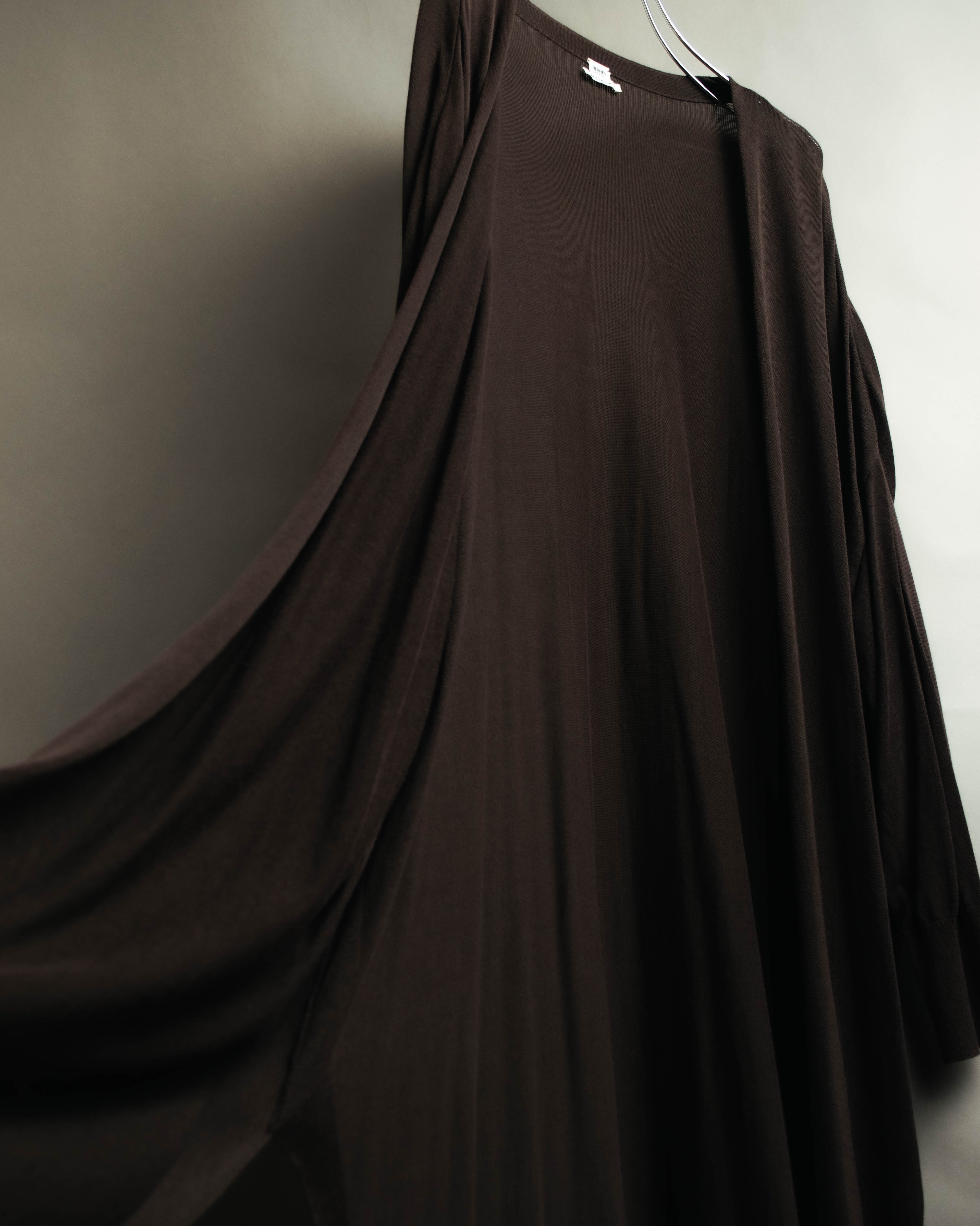 "Hermès" 00's Draped cotton silk long cardigan